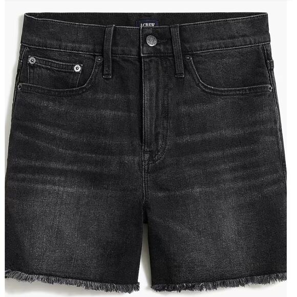 NWT J. Crew Factory High-rise Midlength Denim Short in Washed Black Size 30 - Picture 1 of 6
